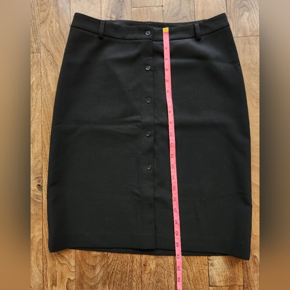 *Women's Theory Wool Blend Black Button-down Skirt Size 4 - Picture 5 of 6